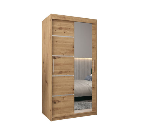 Primrose 2 Door Sliding Mirrored Wardrobe | 100cm