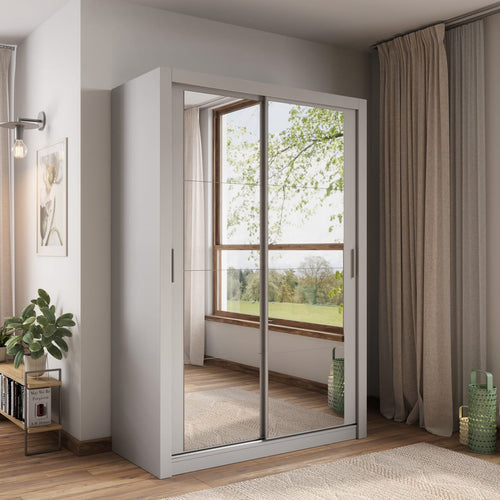 Celeste 2 Sliding Mirrored Door Wardrobe | 150cm