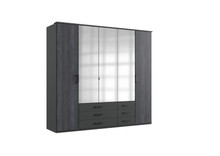Tesoro 5 Door Wardrobe Front digi-steel carcase graphite
