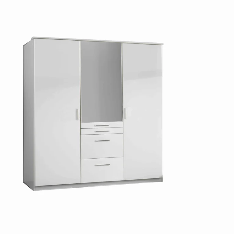 Woodhall 3 Door White Wardrobe | 135 CM