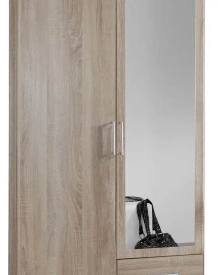 2 Door 2 Drawer Mirrored oak wardrobe