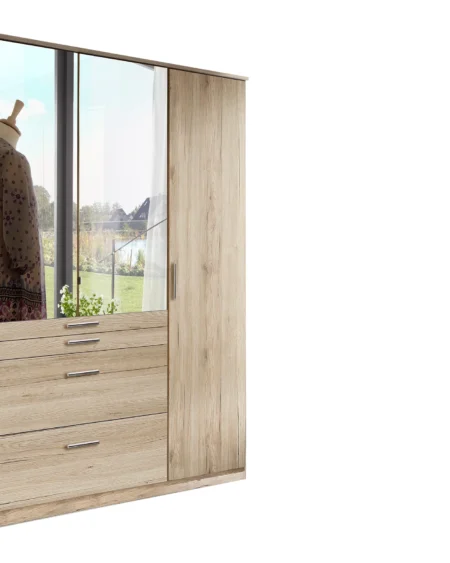 Woodhall 4 Door Oak Wardrobe | 180 CM