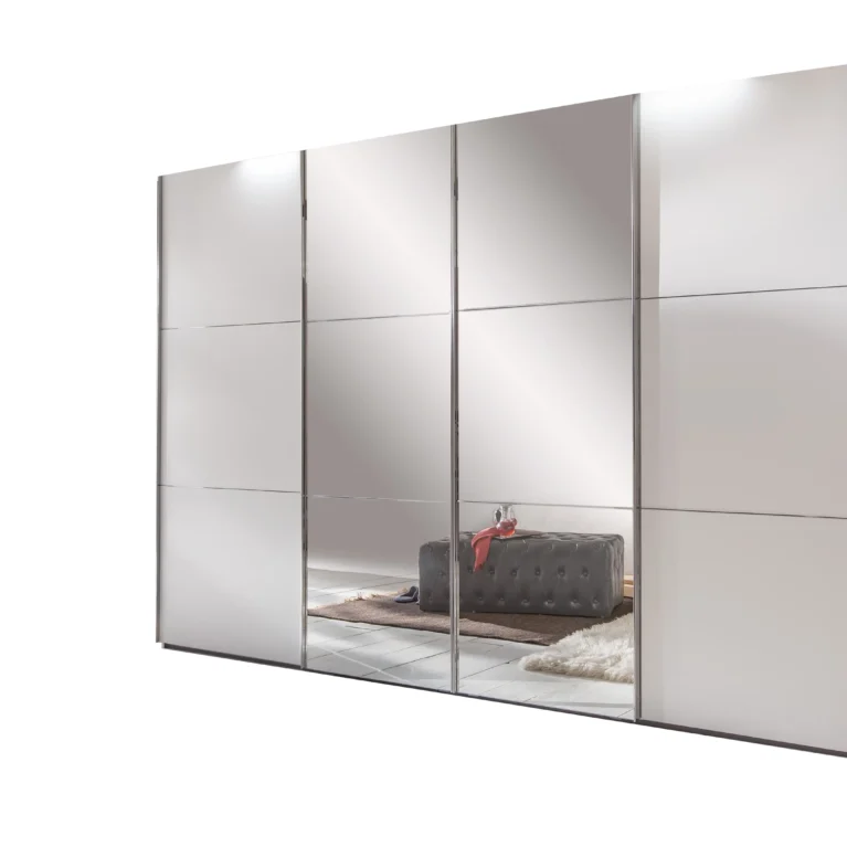 Tesoro white 4 Door Sliding Wardrobe 300 CM Wide