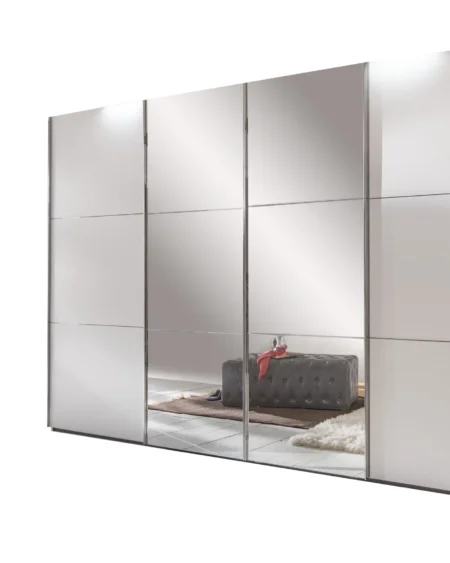 Tesoro white 4 Door Sliding Wardrobe 300 CM Wide