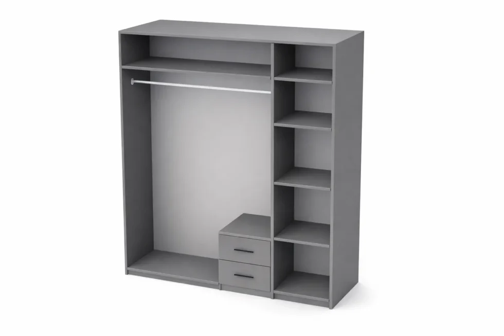 Tesoro 3 Door oak and White gloss wardrobe