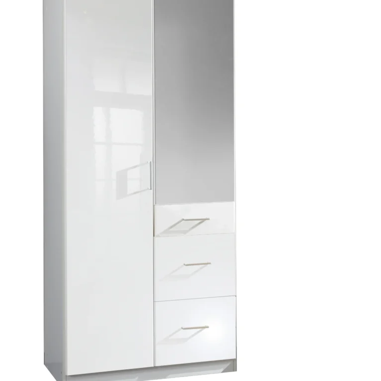 Hargrove 2 Door White Gloss Wardrobe | 90 CM
