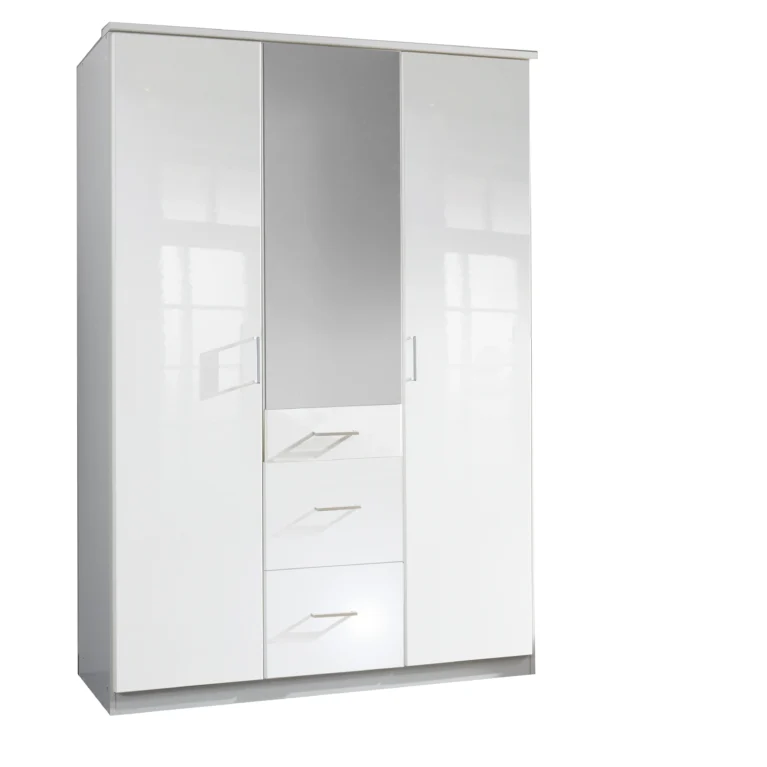 Hargrove 3 Door White Gloss 3 Door wardrobe | 135 CM