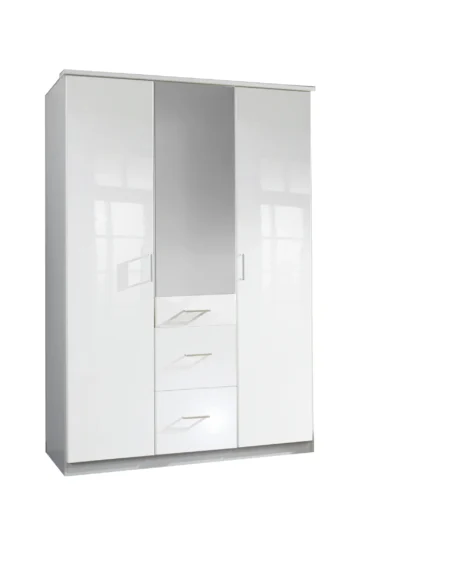 Hargrove 3 Door White Gloss 3 Door wardrobe | 135 CM