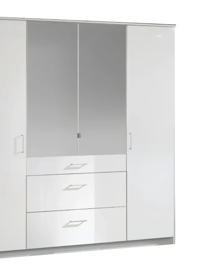 Hargrove 4 Door White Gloss Wardrobe | 180 CM