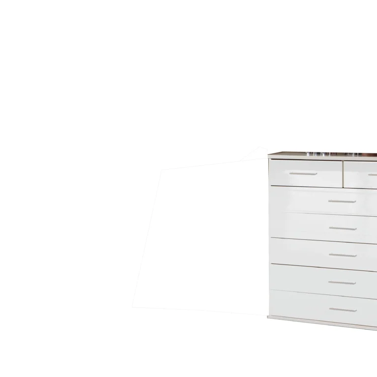 Hargrove White Gloss 5+2 Chest Of Drawers