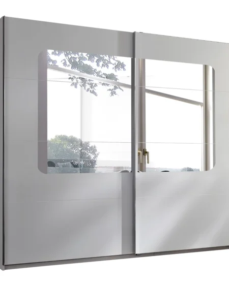 Tesoro White and Oak Sliding 270cm wardrobe 270 CM Wide