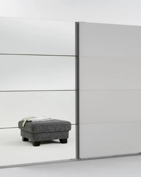 Tesoro 2 Door sliding wardrobe White finish 225 CM Wide