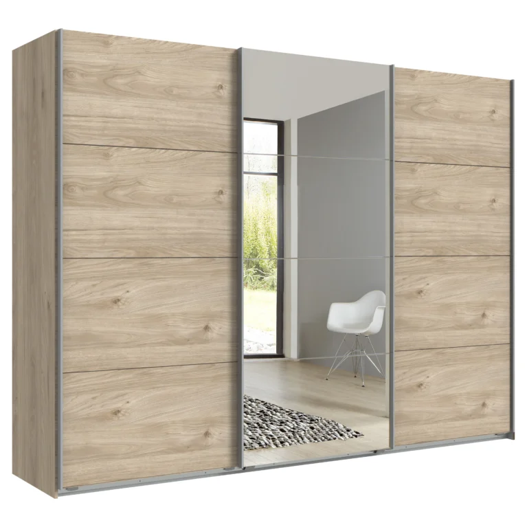 Tesoro Hickory oak 3 Door Sliding Wardrobe 270 CM Wide