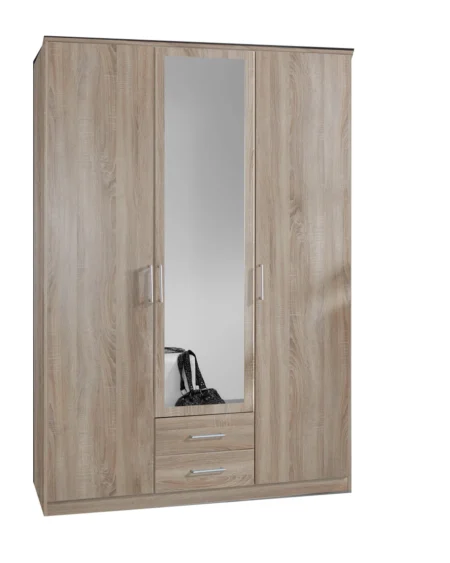 Tesoro 3 Door 2 Drawer Mirror oak 135 CM Wide
