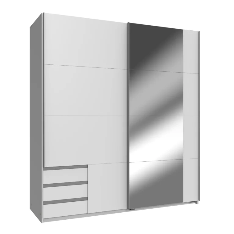 Tesoro 2 door sliding White Wardrobe | 179 CM