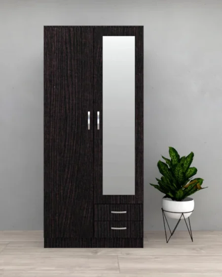 Tesoro 2 Door Black/Oak Wardrobe | 90 CM