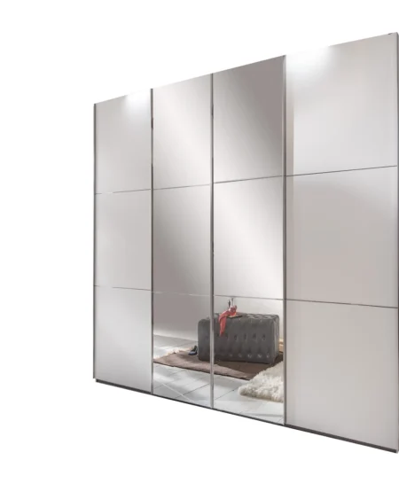 Tesoro white 4 door sliding wardrobe 350 CM Wide