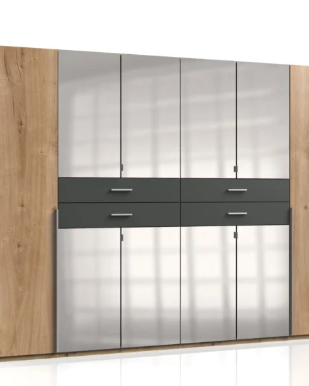 Whitmore 6 Door Oak/Graphite Wardrobe | 270 CM