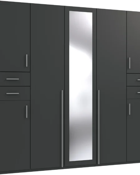 Florence 5 Door Graphite Wardrobe | 225 CM
