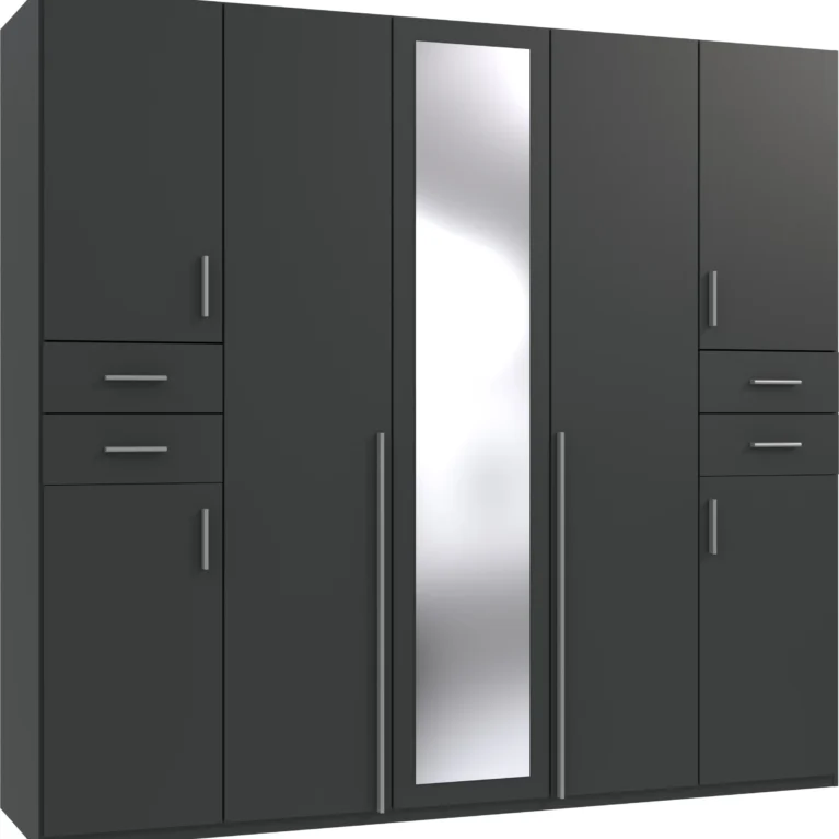 Florence 5 Door Graphite Wardrobe | 225 CM