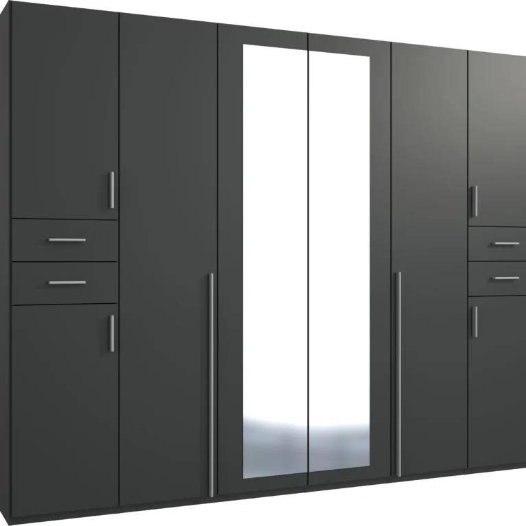 Florence 6 Door Graphite Wardrobe | 270 CM