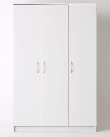 Georgina 3 Door White Wardrobe | 120 CM