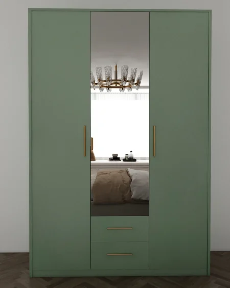 Tesoro Green 3 Door Wardrobe 135 CM Wide