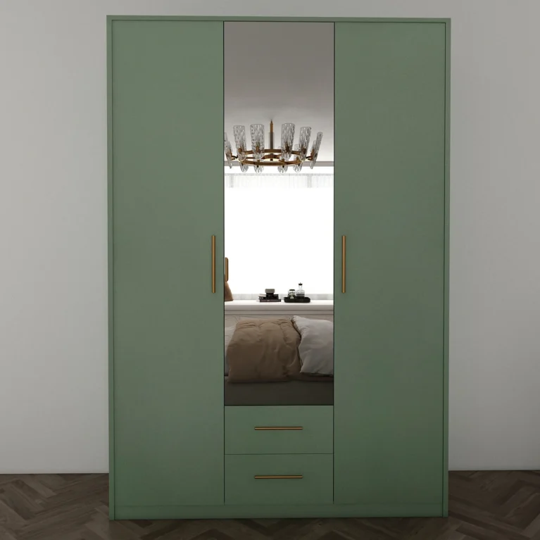 Tesoro Green 3 Door Wardrobe 135 CM Wide