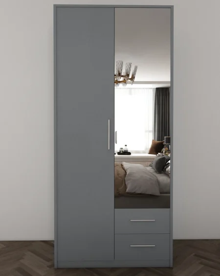 Henley 2 Door Grey Wardrobe | 90 CM