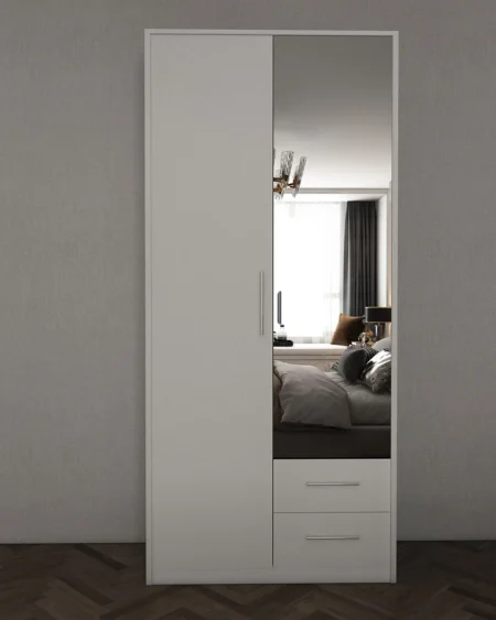Henley 2 Door White Wardrobe | 90 CM