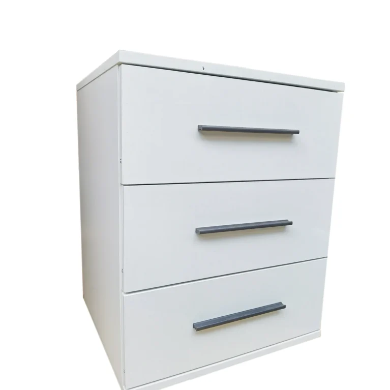Tesoro white 3 Drawer Bedside 45 CM Wide