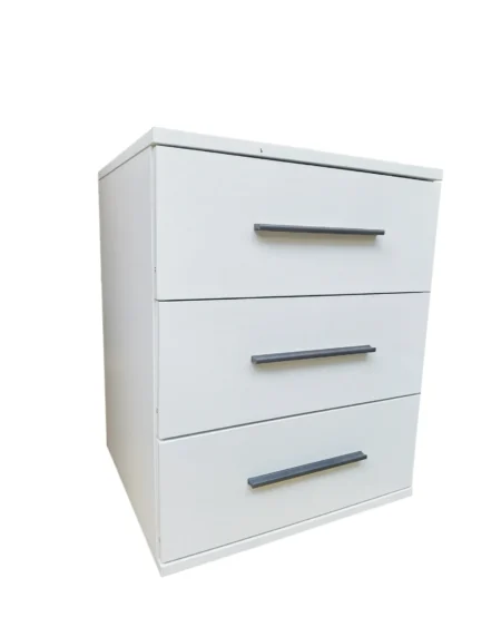 Tesoro white 3 Drawer Bedside 45 CM Wide