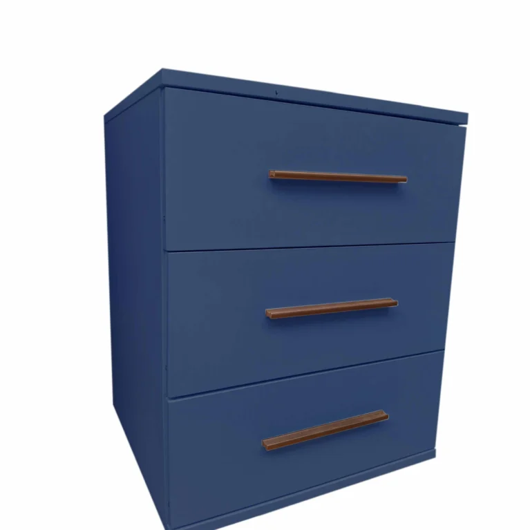 Tesoro Blue 3 Drawer Bedside 45 CM Wide