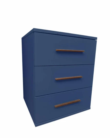 Tesoro Blue 3 Drawer Bedside 45 CM Wide