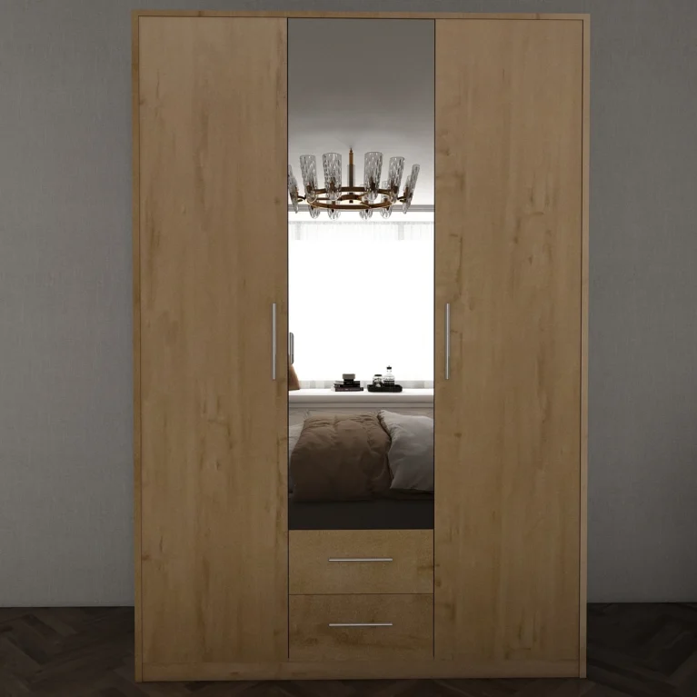 Henley 3 Door Oak Wardrobe | 135 CM