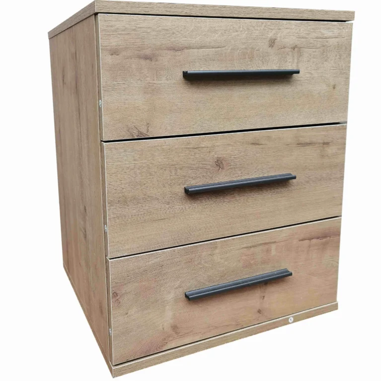 Henley Oak 3 Drawer Bedside