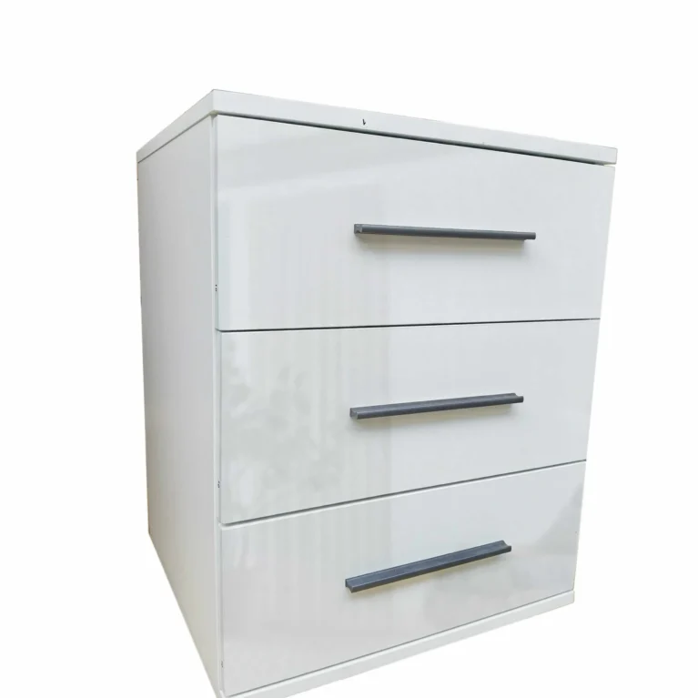 Henley White Gloss 3 Drawer Bedside
