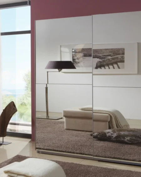 Tesoro Sliding Full Mirror White 135 CM Wide