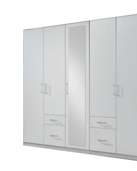 Tesoro 5 door 1 Mirror  4 drawer White 225 CM Wide