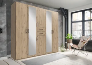 Astrid 5 Door Oak Wardrobe | 225 CM