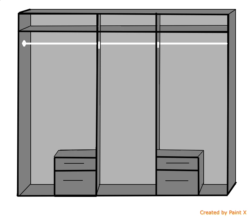 FINN 6 Door Mirrored 4 Drawer White Wardrobe | 270 CM