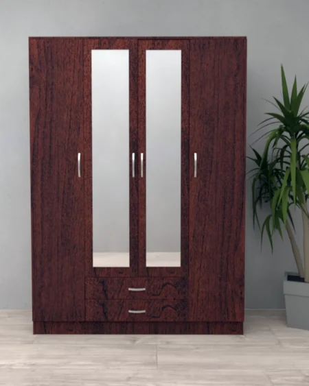 Tesoro Roma Dark Cherry 4 Door 2 Drawer Wardrobe 189 CM Wide
