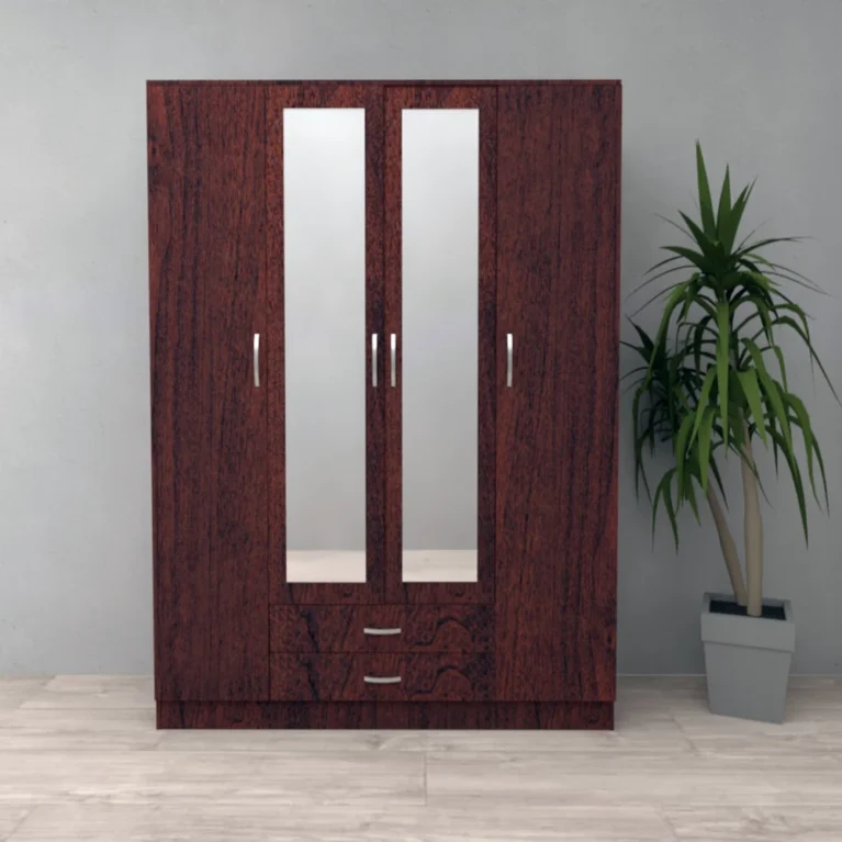 Rome 4 Door 2 Drawer Roma Cherry Dark Wardrobe | 189 CM