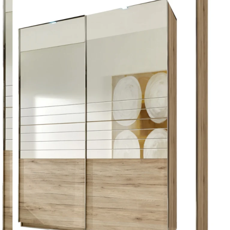 Add on F 2 door sliding width oak effect and Grooved Mirror 250 CM Wide