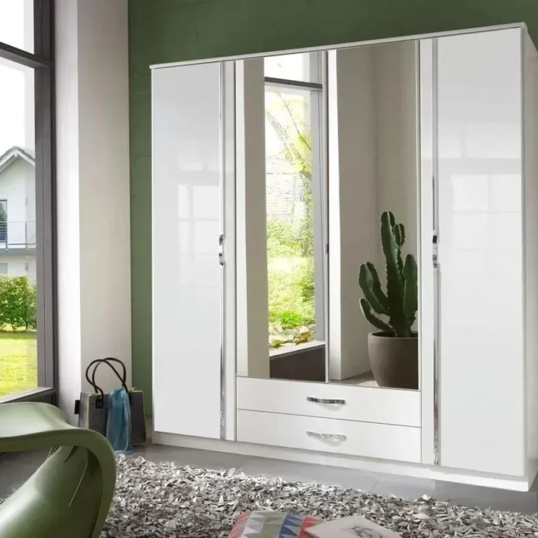 Tesoro 4 Door White Gloss Wardrobe | 180 CM