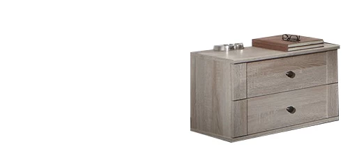 Tesoro oak 2 Drawer bedside chest 955697 52 CM Wide