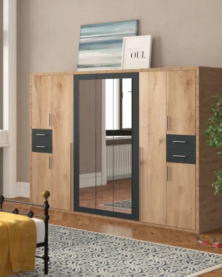 Florence 9 Door Wardrobe 3 Mirrors And 4 Drawers Made To Order | 313 CM