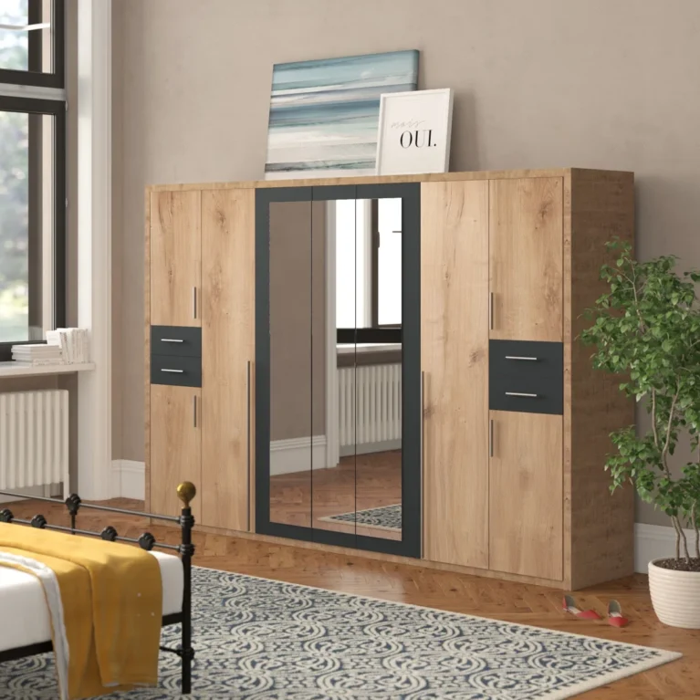 Florence 9 Door Wardrobe 3 Mirrors And 4 Drawers Made To Order | 313 CM
