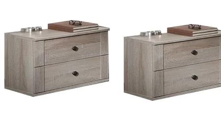 Tesoro chalet - oak 2 X 2drawer bedside  955698 52 CM Wide