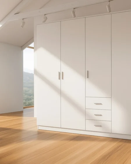 Georgina 5 Door 3 Drawer Venice White Wardrobe | 200 CM